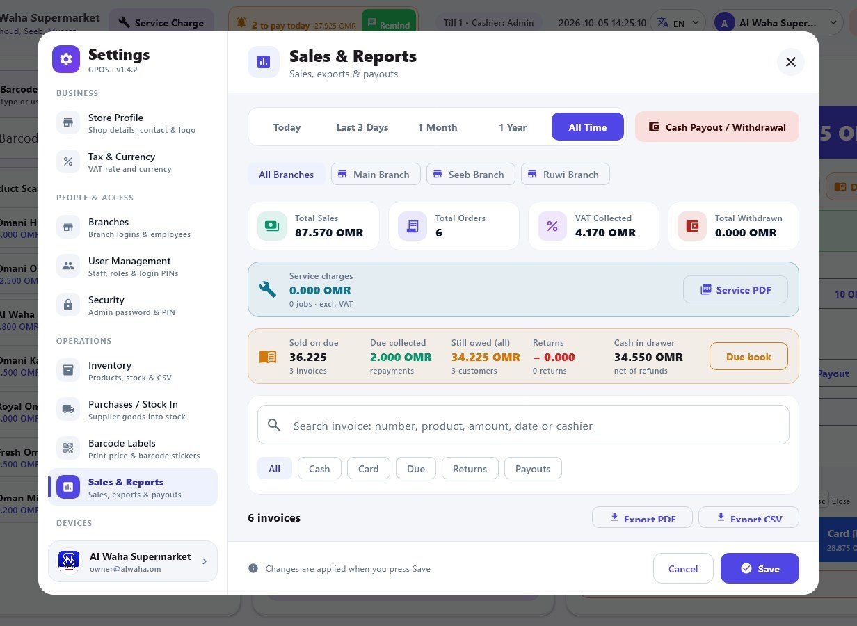 Sales & reports